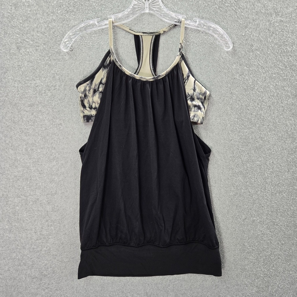 Lululemon Women Activewear Tank‎ Top 6 Black No Limit Loose Built in Bra